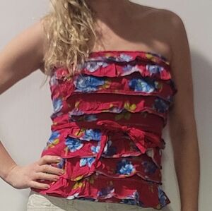 Womans Strapless Ruffle Top by Hollister Size M